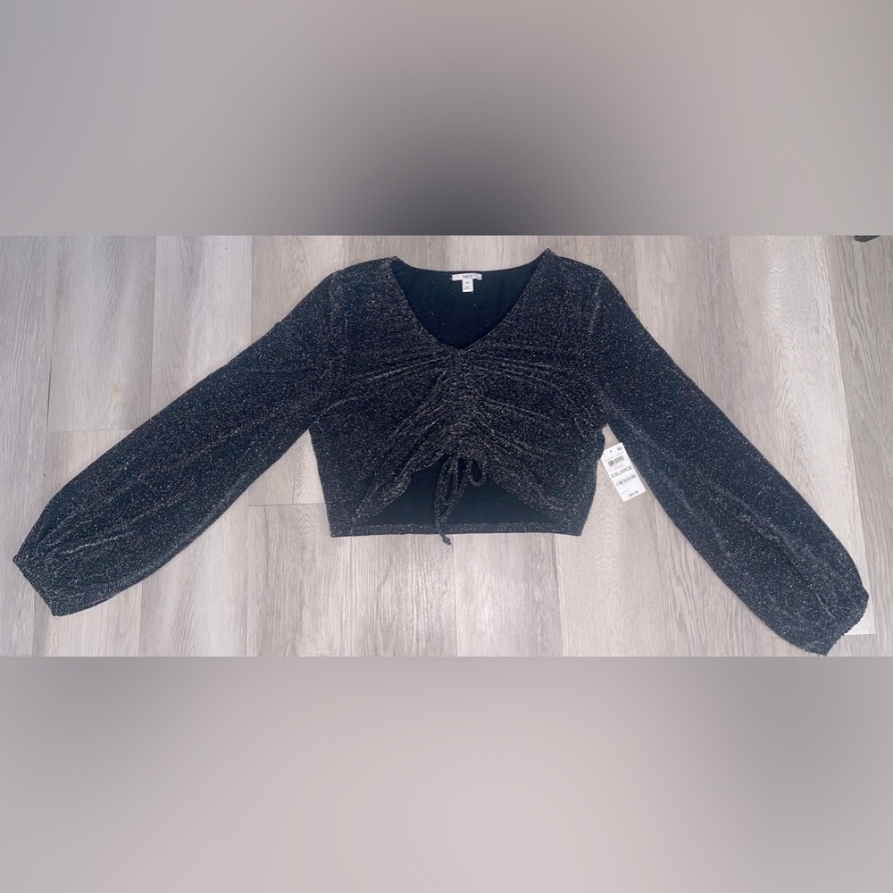 *BUNDLE ME* Bar III Long Sleeve Top Gray w/ Glitter Plus Size
